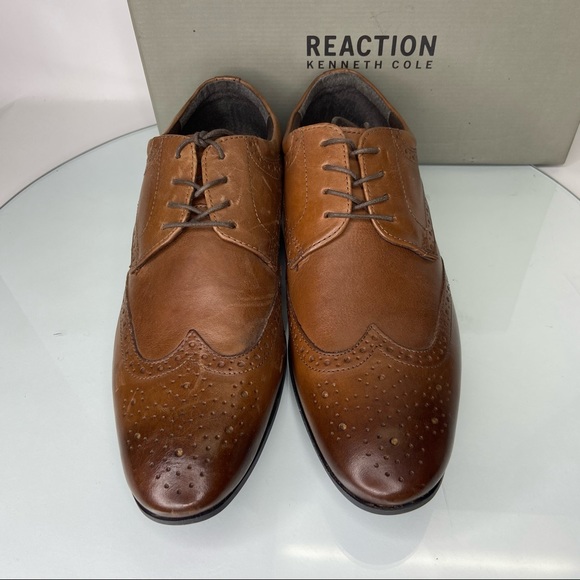 KENNETH COLE Zeke Oxfords Lace Up Cognac 12 - Picture 2 of 6